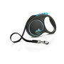 Flexi Black Design Correa Extensible con Cinta de 5 m, Azul, Talla L