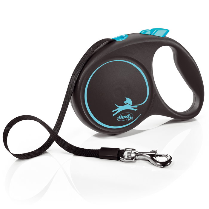 Flexi Black Design Azul con Cinta de 5m Talla L para hasta 50kg