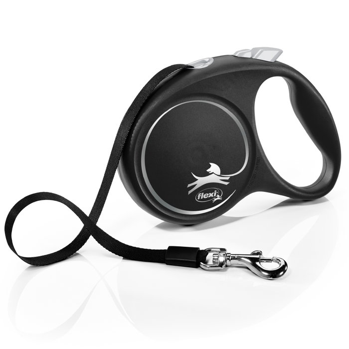 Flexi Black Design Correa de cinta de 5m Negro Talla L Flexi Black Design Correa de cinta de 5m Negro Talla L