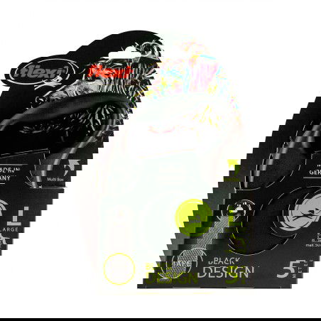 Flexi - Correa de Cinta 5 Metros Negro, 50 kg de Capacidad, Sistema Guía para Extensión Sin Atascos, Compatible Multi Box e Iluminación LED