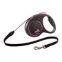Flexi Black Design Correa Extensible Rosa con Cordón de 5m Talla S hasta 12kg