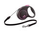 Flexi Black Design Correa Extensible Rosa con Cordón de 5m Talla S hasta 12kg