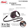 Flexi Black Design Correa Extensible Rosa con Cordón de 5m Talla S hasta 12kg