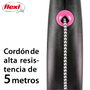 Flexi Black Design Correa Extensible Rosa con Cordón de 5m Talla S hasta 12kg