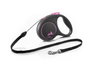 Flexi Black Design Correa Extensible Rosa con Cordón de 5m Talla S hasta 12kg