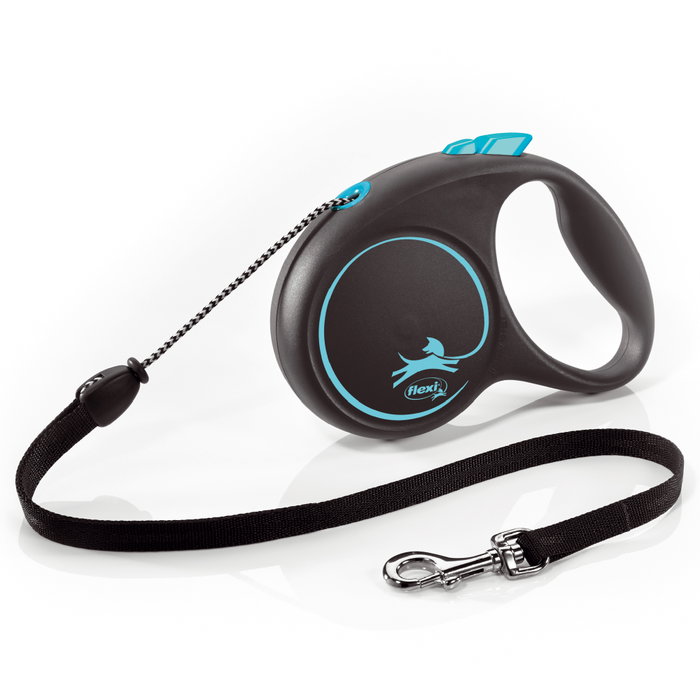 Flexi Black Design Azul con Cordón de 5m Talla M hasta 20kg Flexi Black Design Azul con Cordón de 5m Talla M hasta 20kg