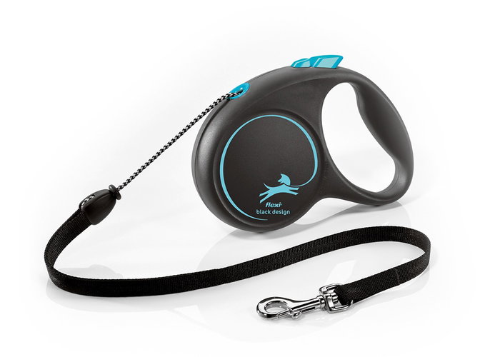 Flexi Black Design Azul con Cordón de 5m Talla M hasta 20kg Flexi Black Design Azul con Cordón de 5m Talla M hasta 20kg