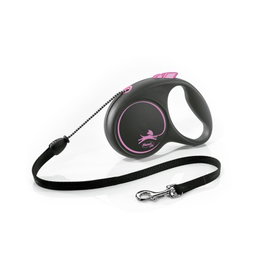 Flexi Correa de Cordón Extensible para Perros, 5 m, Color Rosa y Negro, Resistencia 20 kg, Ampliable con Multi Box, Compatible con Iluminación LED