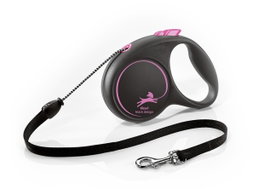 Flexi Black Design Rosa con Cordón 5m Talla M hasta 20kg