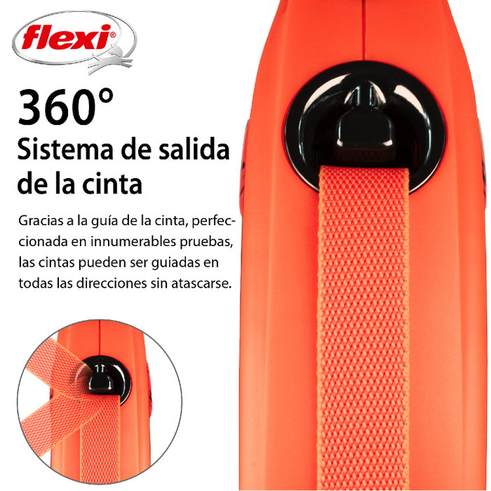 Flexi Xtreme Correa Extensible de Cinta 5m Naranja Talla L