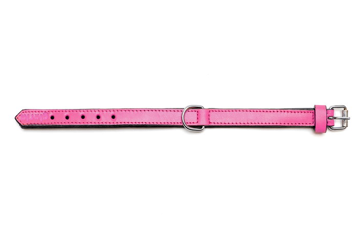 Gloria Collar Piel Acolchado Fuxia 45 cm X 20 mm