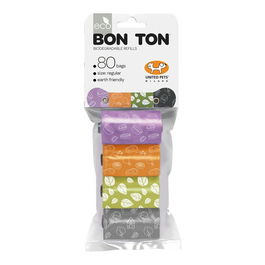 United Pets Recambio Bon Ton Regular Variado - 3 Rollos de 10 Bolsas de Plástico Biodegradable