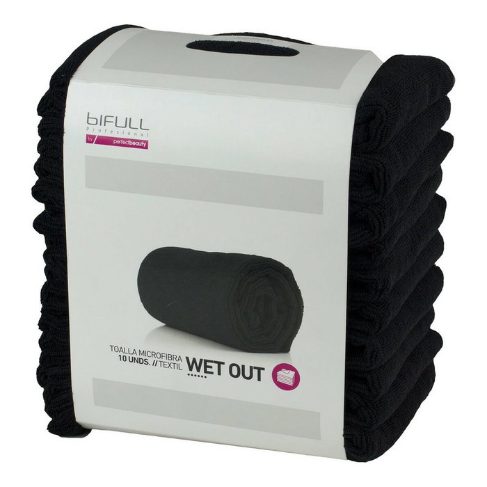 Bifull Pack de 10 Toallas de Microfibra Negra