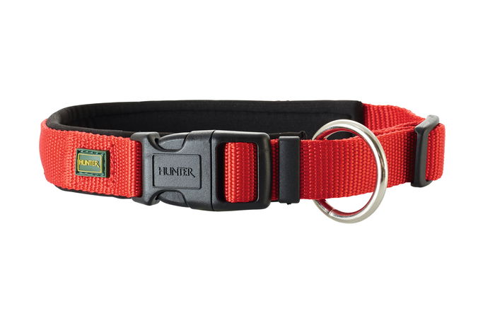 Hunter Collar Neopren Vario Plus Rojo 30-35 cm 15 mm Ancho Nylon Neopreno