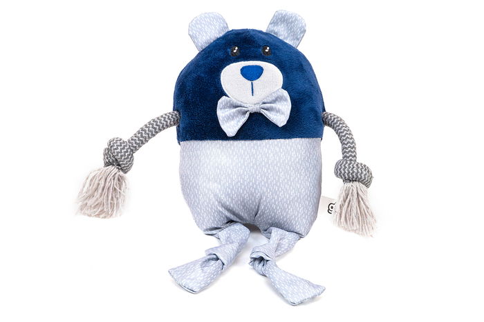 Gloria Pumba Peluche para Perros con Cuerdas y Sonido. Juguete Resistente y Suave con Costuras Reforzadas - Color Azul