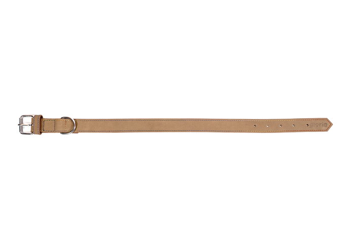 Gloria Collar para Perro Oasis 45 cm X 18 mm Blanco Piel Nobuck Doble Capa Costura Reforzada