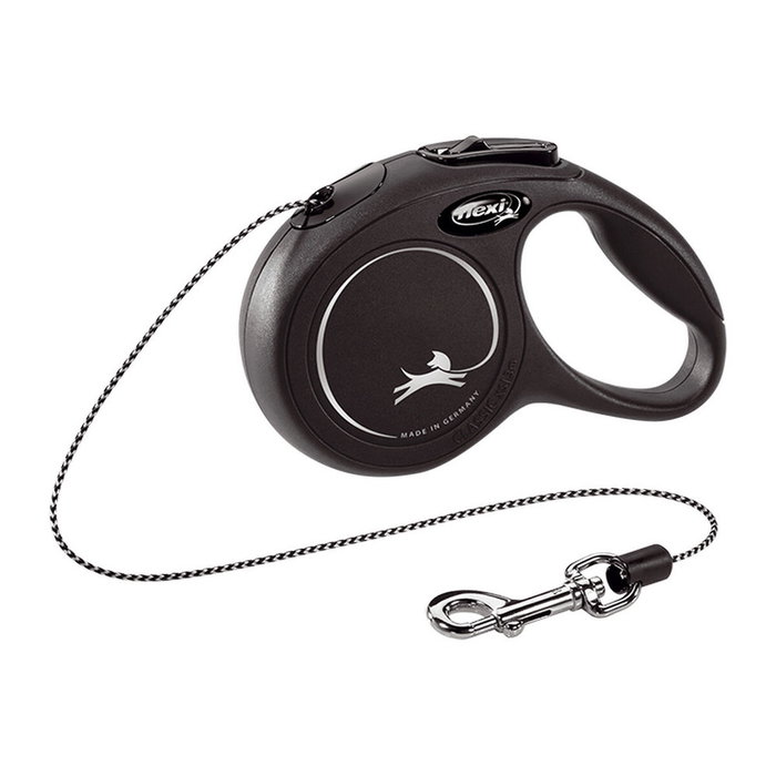 Flexi Classic Correa extensible para gatos, 3m, Negro