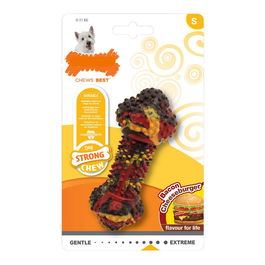 Nylabone Strong Chew Bacon Cheeseburguer S Juguete Masticable para Perros con Sabor a Bacon y Queso