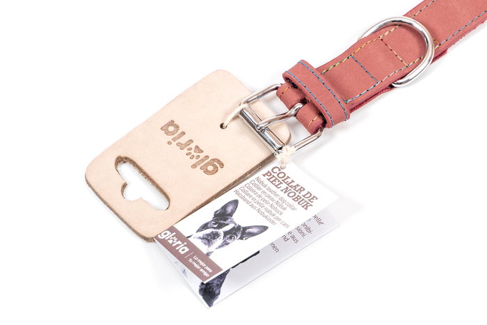 Gloria Collar Oasis 70 cm X 30 mm Rosa para Perro, Piel Nobuck Doble Capa Costura Reforzada Gloria Collar Oasis 70 cm X 30 mm Rosa para Perro, Piel Nobuck Doble Capa Costura Reforzada