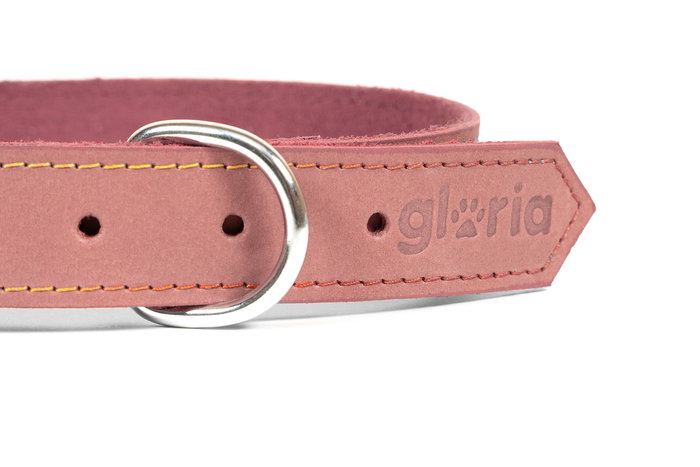 Gloria Collar Oasis 70 cm X 30 mm Rosa para Perro, Piel Nobuck Doble Capa Costura Reforzada Gloria Collar Oasis 70 cm X 30 mm Rosa para Perro, Piel Nobuck Doble Capa Costura Reforzada