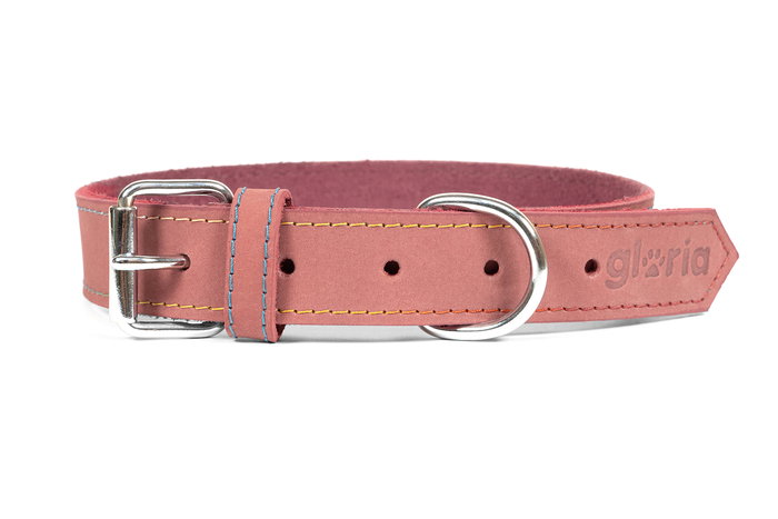 Gloria Collar Oasis 70 cm X 30 mm Rosa para Perro, Piel Nobuck Doble Capa Costura Reforzada Gloria Collar Oasis 70 cm X 30 mm Rosa para Perro, Piel Nobuck Doble Capa Costura Reforzada