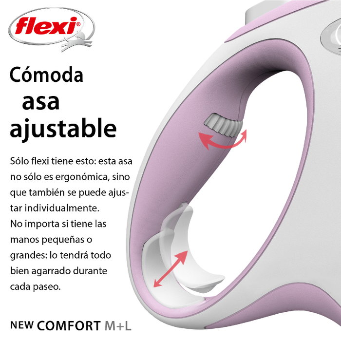 Flexi Flexi Comfort Cinta 5m Rosa Talla M para hasta 25kg Flexi Flexi Comfort Cinta 5m Rosa Talla M para hasta 25kg