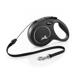 Flexi Classic M Cordón Negro 8m para perros hasta 20kg
