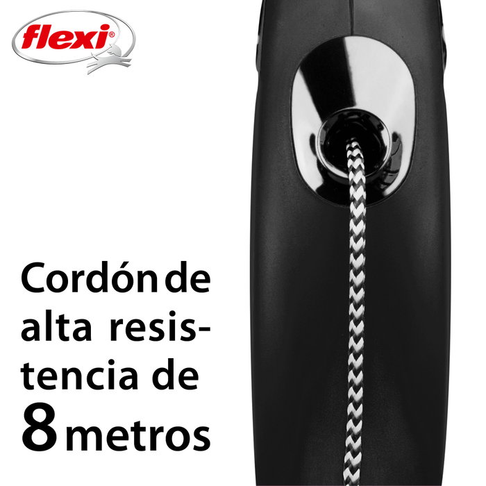 Flexi Classic Cord M Negro 8m