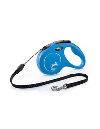Flexi Classic - Correa Extensible para Perros hasta 20 kg, 5 m, Azul, con Luz LED y Multi Box, Diseño Ergonómico, Hecho en Alemania