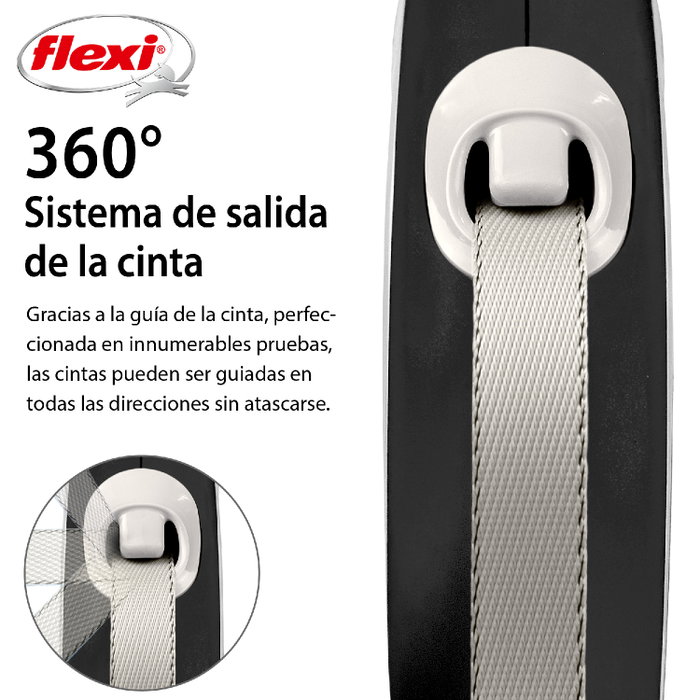 Flexi New Confort Correa Extensible 5m Negro para 60kg Flexi New Confort Correa Extensible 5m Negro para 60kg