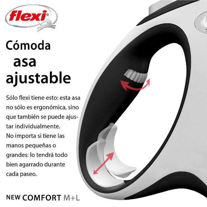 Flexi New Confort Correa Extensible 5m Negro para 60kg Flexi New Confort Correa Extensible 5m Negro para 60kg