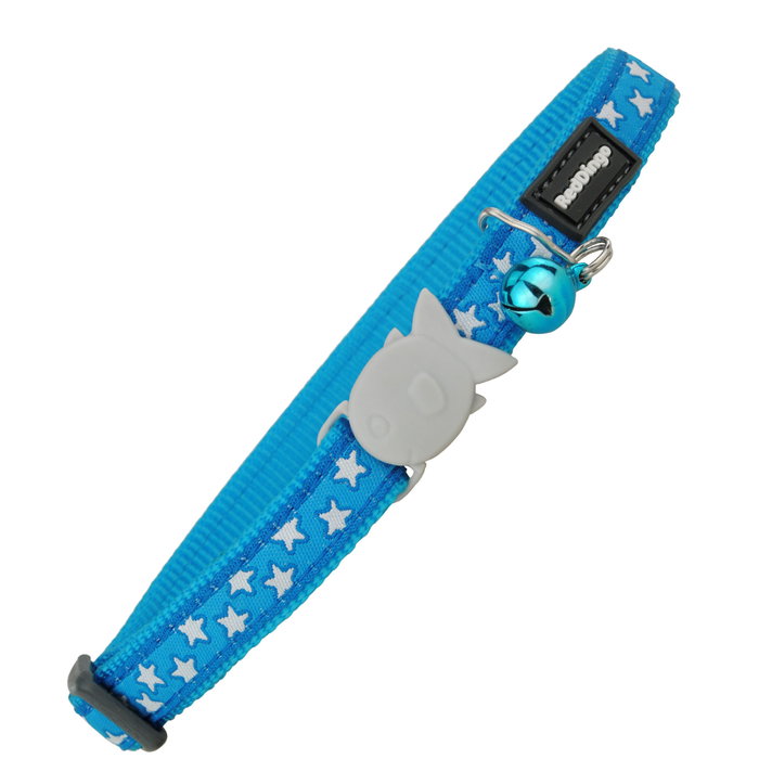 Red Dingo Collar Gato RD Style Ajustable Estrella Blanca Y Turquesa TQ20-30 cm Red Dingo Collar Gato RD Style Ajustable Estrella Blanca Y Turquesa TQ20-30 cm
