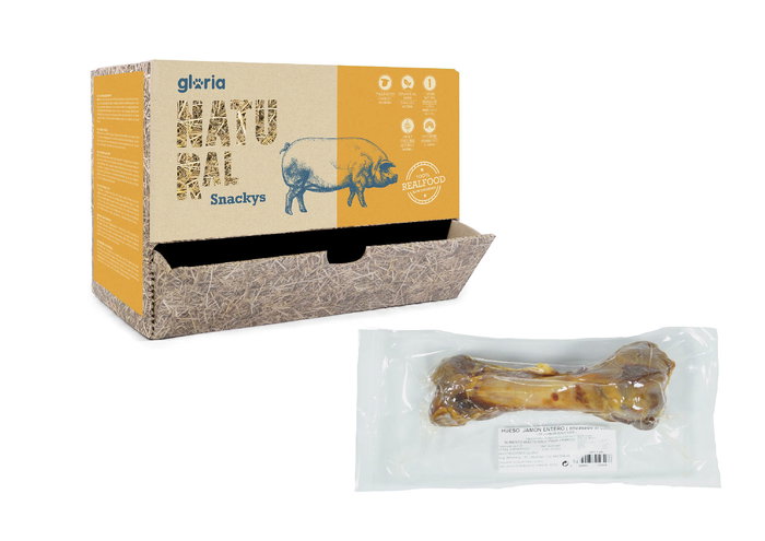 Snackys Hueso de Jamón Femur 18 Unidades para Perros - Mordedor Natural Dental