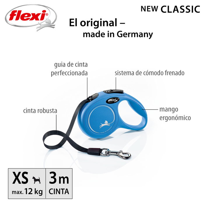 Flexi Classic XS Cinta Azul 3m para hasta 12kg Flexi Classic XS Cinta Azul 3m para hasta 12kg