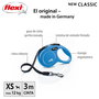 Flexi Classic XS Cinta Azul 3m para hasta 12kg