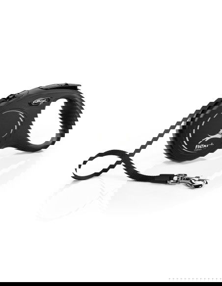Flexi Classic Cinta para Perro Negro 5 Metros 25 kg, Extensión Ergonómica Ampliable con Multi Box y LED Lighting System, Made in Germany Flexi Classic Cinta para Perro Negro 5 Metros 25 kg, Extensión Ergonómica Ampliable con Multi Box y LED Lighting System, Made in Germany