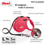Flexi Classic Correa extensible de cinta 5m Rojo L hasta 50kg