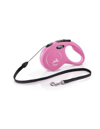 Flexi Classic Correa Extensible para Perro Rosa 5m S hasta 12 kg, Sistema de Iluminación LED, Multibox, Hecho en Alemania
