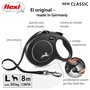 Flexi Correa de Cinta New Classic 8m Negra para Perros de hasta 50 kg