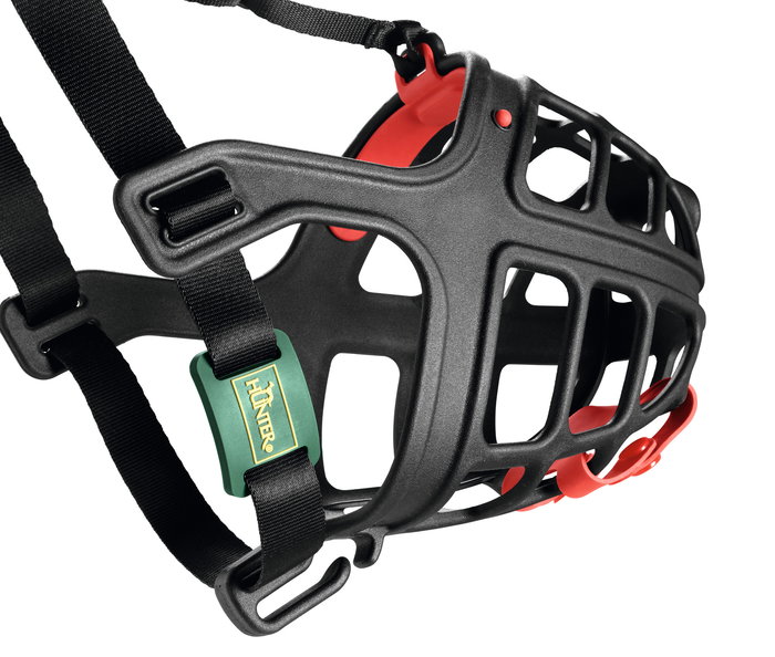 Hunter Bozal Albury 3 para Perro con Protección contra Cebos Envenenados - Medidas: Hocico Máx. 6.3cm, Cuello Máx. 62cm, Color Negro