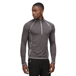 Camiseta de Manga Corta Hombre Regatta Yonder Half-Zip Negro Gris oscuro