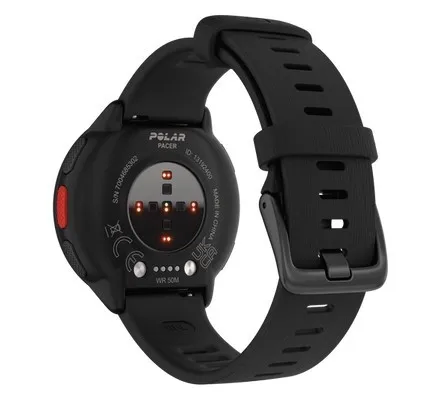Polar Pacer Reloj Deportivo Negro GPS, Pulsera S-L, 43 días Batería