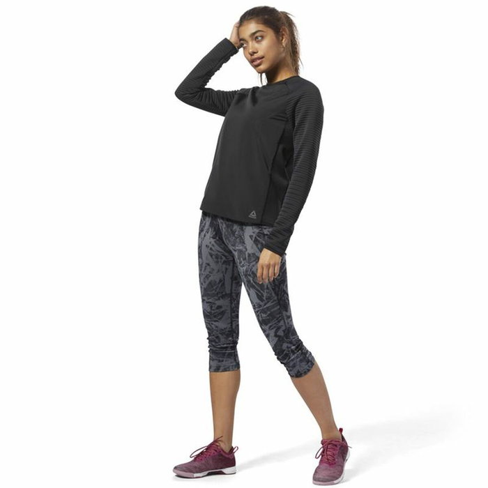 Camiseta de Manga Larga Mujer Reebok Thermowarm Deltapeak Negro Camiseta de Manga Larga Mujer Reebok Thermowarm Deltapeak Negro