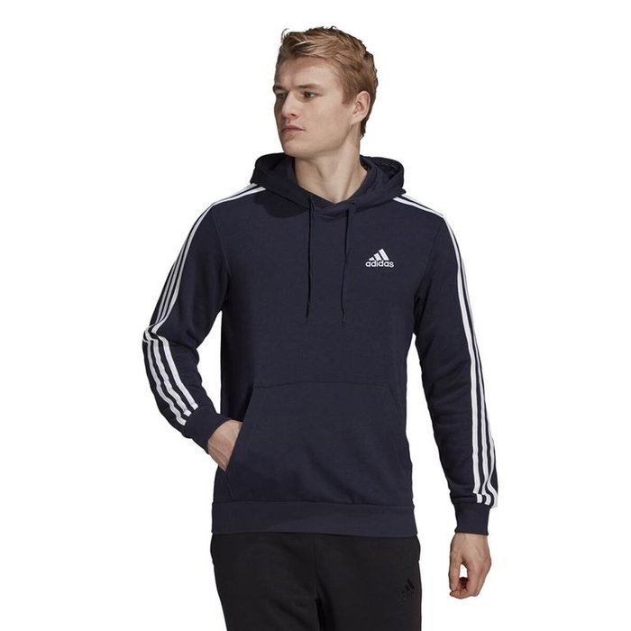 Sudadera con Capucha Hombre Adidas Essentials 3 Bandas Azul oscuro
