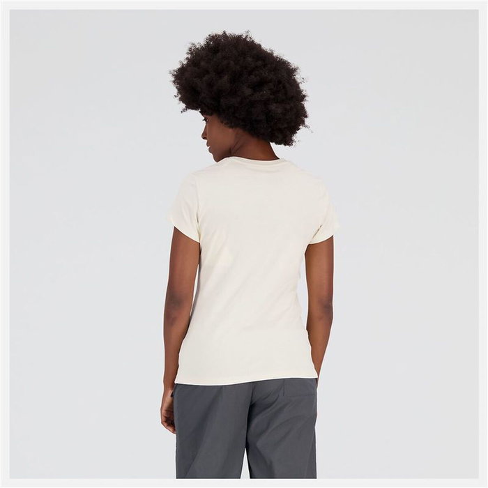 Camiseta de Manga Corta Mujer New Balance Essentials Beige