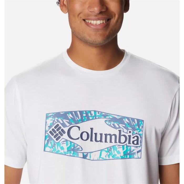Camiseta Deportiva de Manga Corta Columbia Sun Trek™ Graphic Blanco