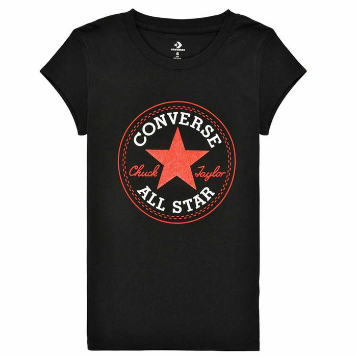 Camiseta de Manga Corta Infantil Converse Timeless Negro Camiseta de Manga Corta Infantil Converse Timeless Negro