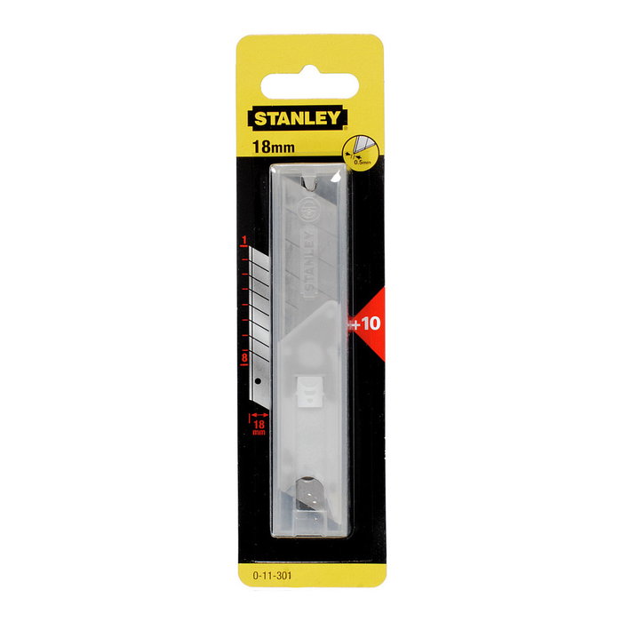 STANLEY Pack de 10 Hojas Segmentadas de 18 mm STANLEY Pack de 10 Hojas Segmentadas de 18 mm