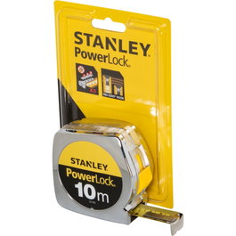 Stanley PowerLock Cinta métrica de 10 m / 25 mm con carcasa de plástico