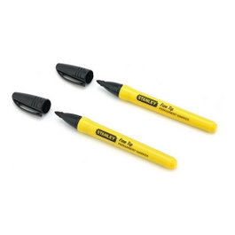 STANLEY Marcador Permanente Punta Fina Negro (Pack de 2)